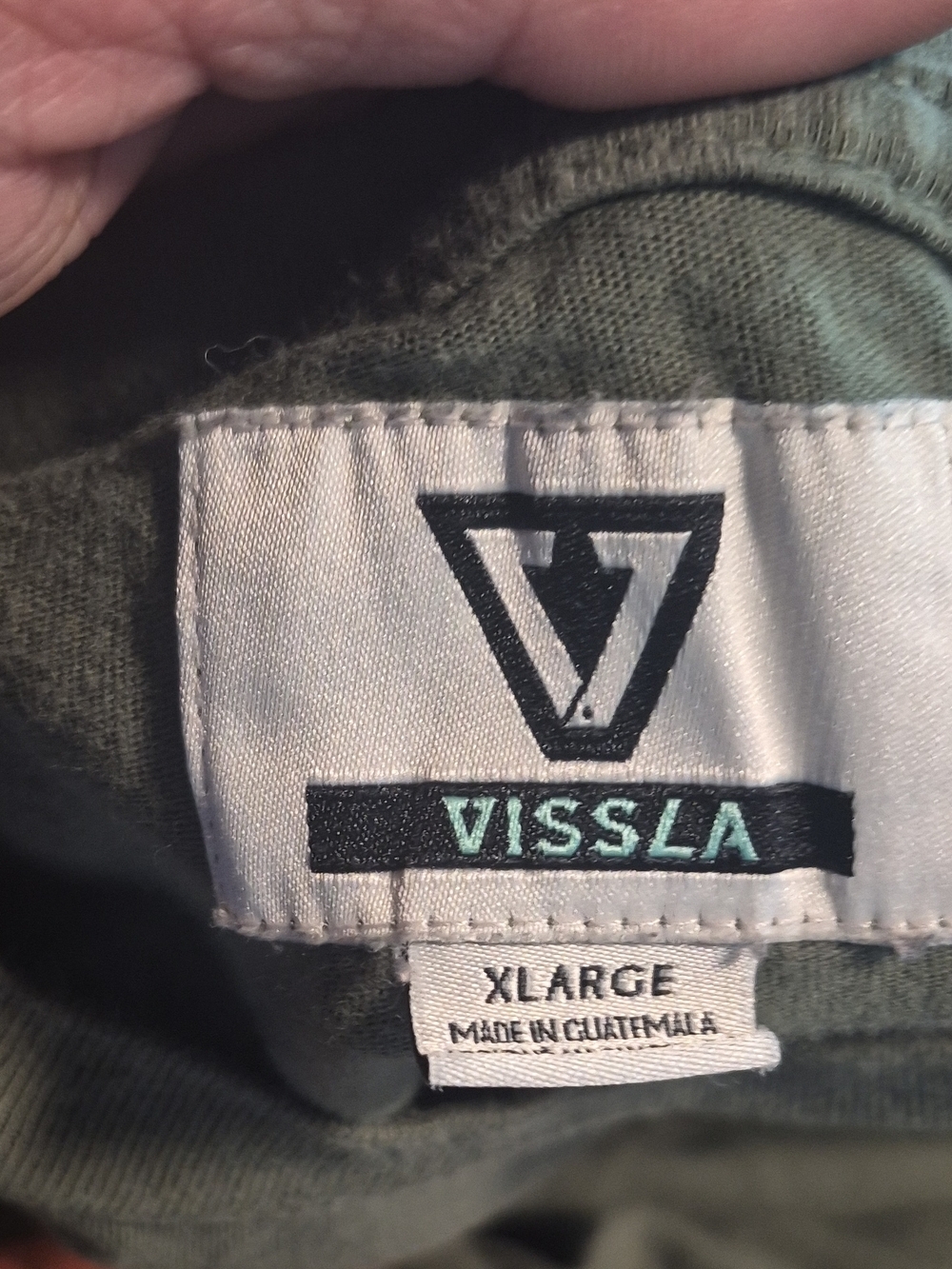 VISSLA Men's Long Sleeve Pocket Tee - Olive - Picture 3 of 3